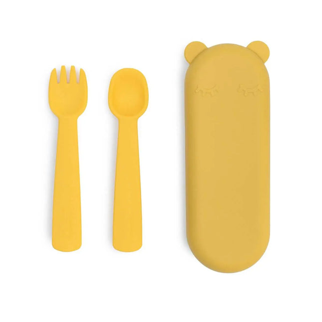 We Might Be Tiny Feedie Fork & Spoon Set - Yellow-We Might Be Tiny-Hello Charlie