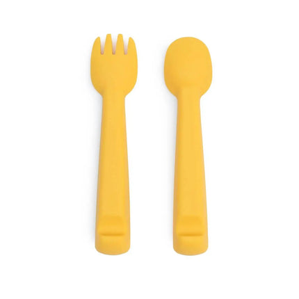 We Might Be Tiny Feedie Fork & Spoon Set - Yellow-We Might Be Tiny-Hello Charlie