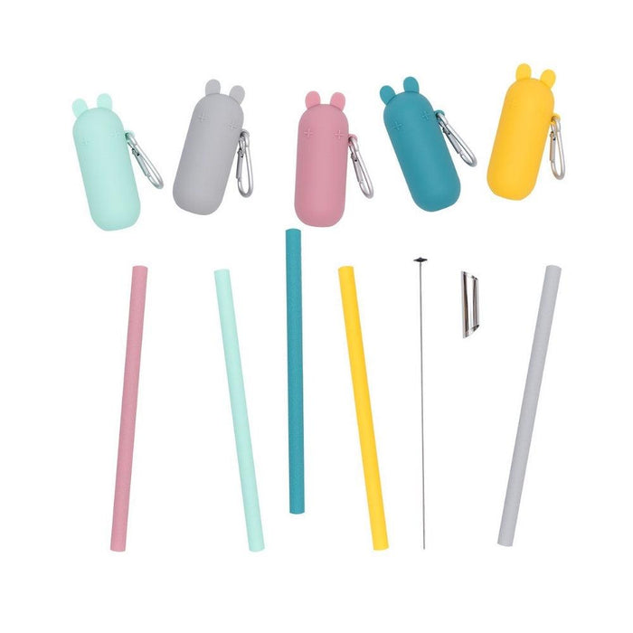 We Might Be Tiny Keepie & Bubble Tea Straw Set - Blue Dusk - Hello Charlie