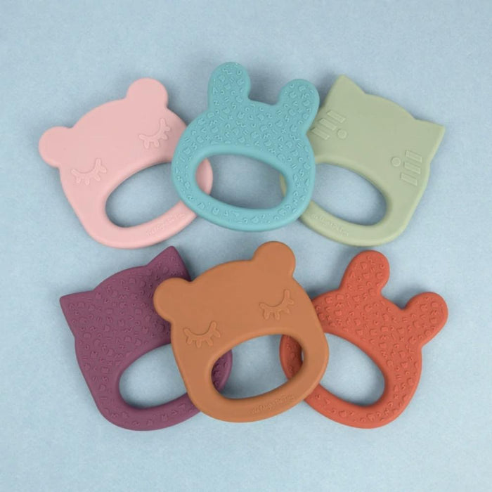 We Might Be Tiny Silicone Baby Teether - Bear - Dusty Rose--Hello-Charlie