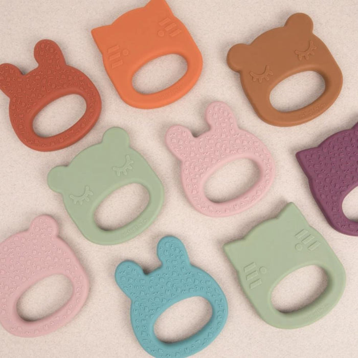 We Might Be Tiny Silicone Baby Teether - Bear - Dusty Rose--Hello-Charlie