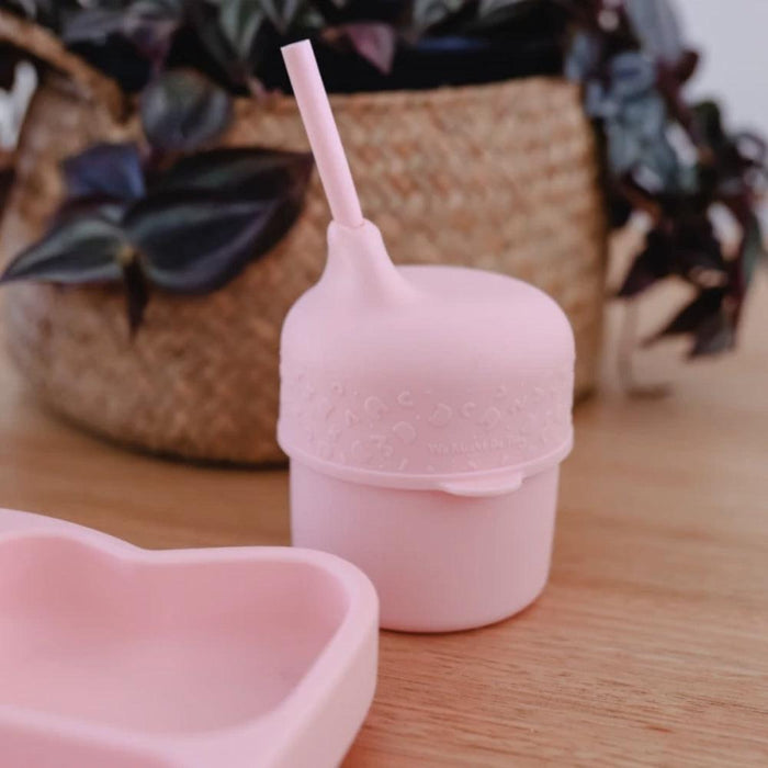 We Might Be Tiny Sippie Lid & Mini Silicone Straw - Powder Pink - Hello Charlie