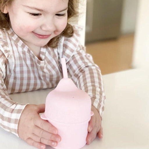 We Might Be Tiny Sippie Lid & Mini Silicone Straw - Powder Pink - Hello Charlie