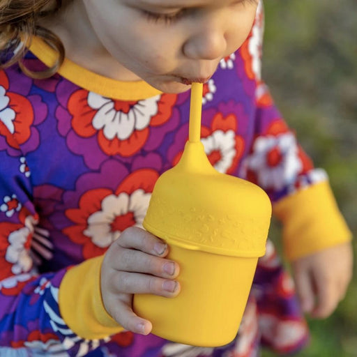 We Might Be Tiny Sippie Lid & Mini Silicone Straw – Yellow - Hello Charlie