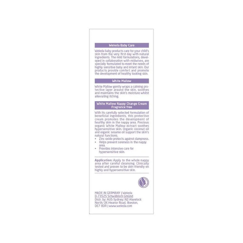 Weleda Baby Nappy Change Cream White Mallow Fragrance Free 50ml-Weleda-Hello Charlie