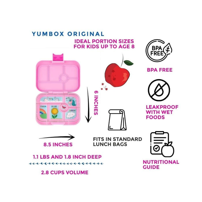 Yumbox Original Bento Lunch Box - Power Pink - Hello Charlie