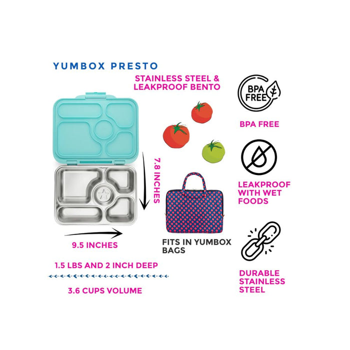 Yumbox Presto Stainless Steel Bento Lunchbox--Hello-Charlie