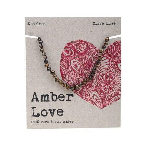 Amber Love Baltic Amber Teething Necklace - Olive Love--Hello-Charlie