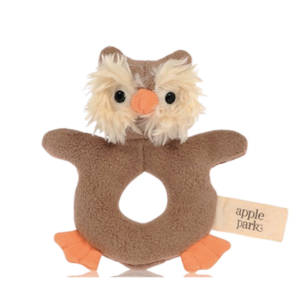 Apple Park Organic Soft Rattle-Owl-Hello-Charlie