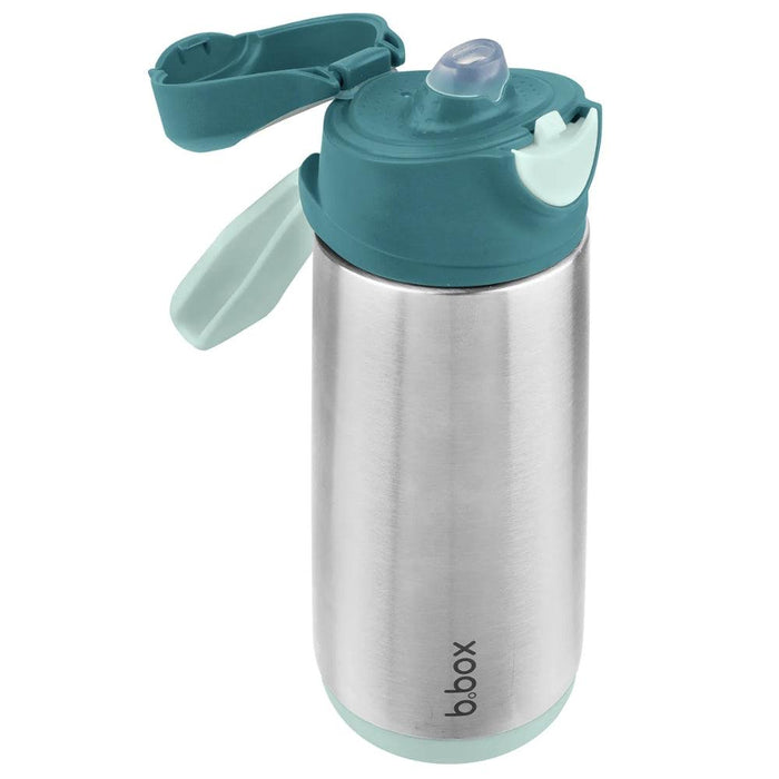 b.box Sport Spout Drink Bottle - Insulated-Emerald Forest-Hello-Charlie