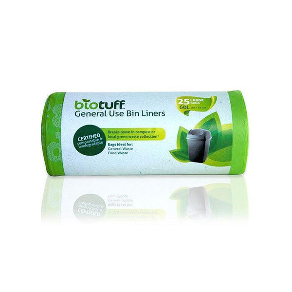 Biotuff Compostable Bin Liners Large 60L - 25 bags--Hello-Charlie