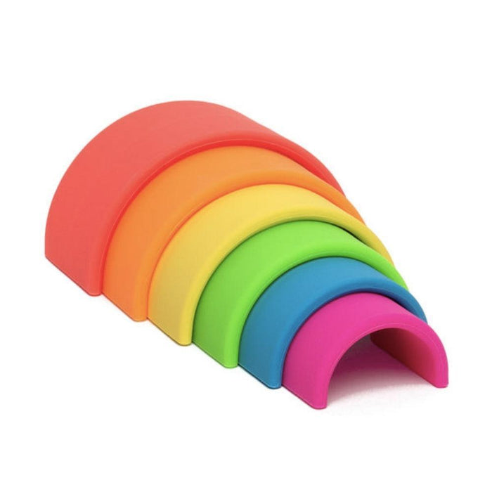 Dëna Toys Silicone Rainbow Stacking Toy - Neon 6--Hello-Charlie