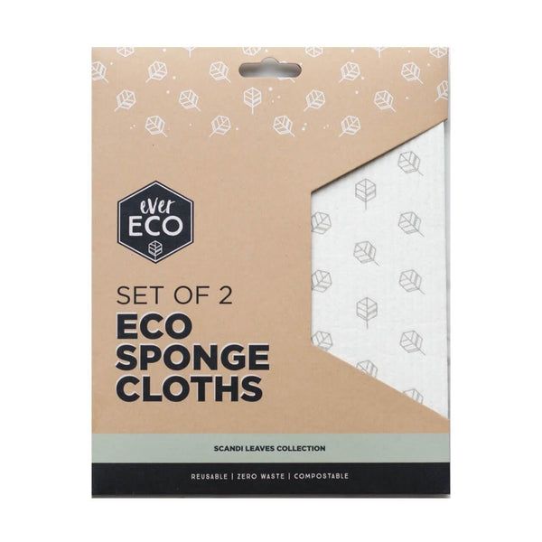 Ever Eco Eco Sponge Cloths - Scandi Leaves--Hello-Charlie