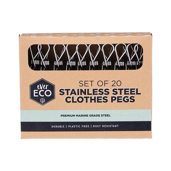 Ever Eco Stainless Steel Clothes Pegs Marine Grade - Pack of 20--Hello-Charlie