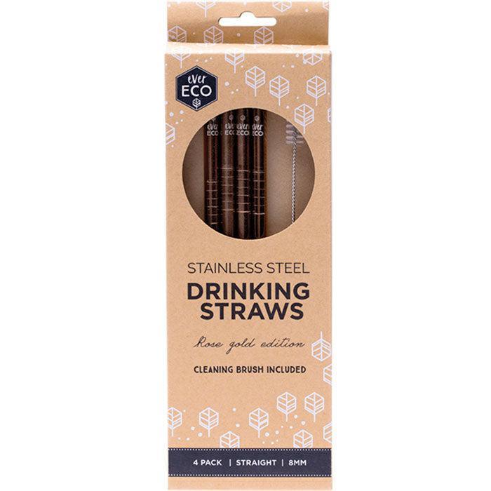 Ever Eco Stainless Steel Straw - Straight Rose--Hello-Charlie