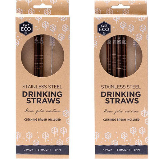 Ever Eco Stainless Steel Straw - Straight Rose--Hello-Charlie