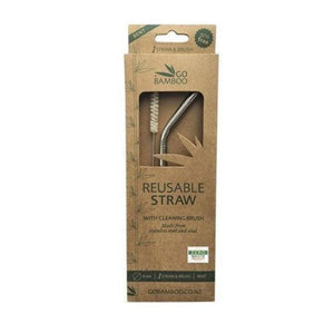 Go Bamboo Stainless Steel Straw With Sisal Cleaning Brush--Hello-Charlie