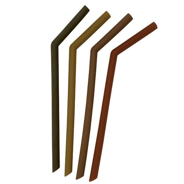 Little Mashies Reusable Silicone Straws 4 pack - Earth Tones--Hello-Charlie