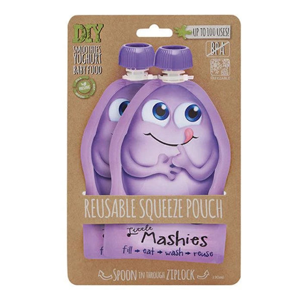 Little Mashies Reusable Squeeze Pouch - Pack of 2-Purple-Hello-Charlie