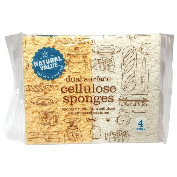 Natural Value Dual Surface Cellulose Sponges - 4 Pack--Hello-Charlie