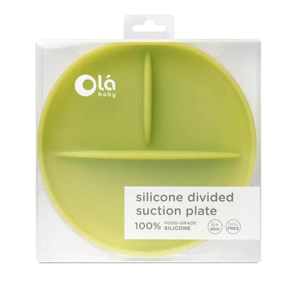 Olababy Silicone Divided Suction Plate - Kiwi--Hello-Charlie