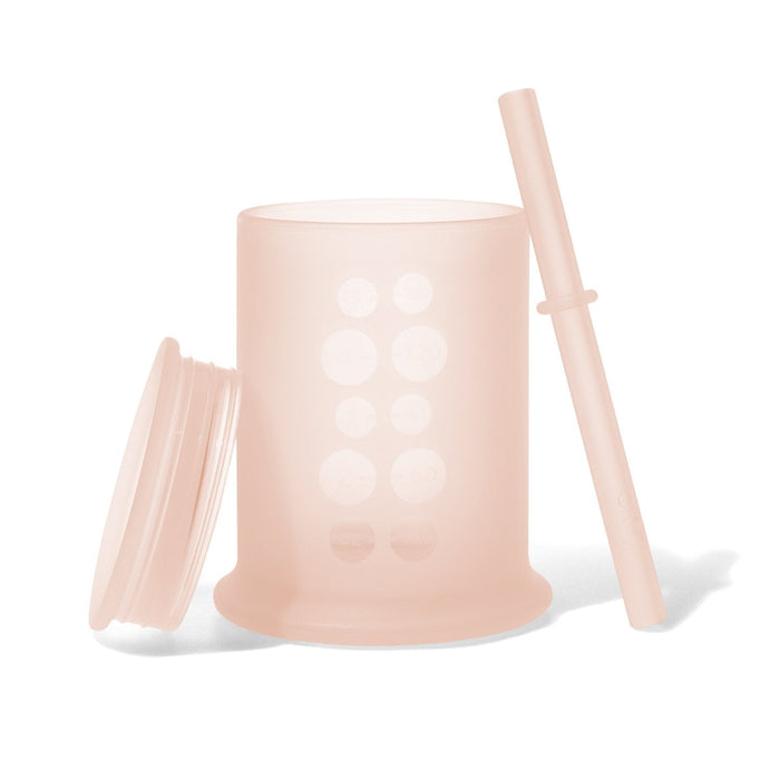 Olababy Silicone Straw Training Cup with Lid - Coral--Hello-Charlie