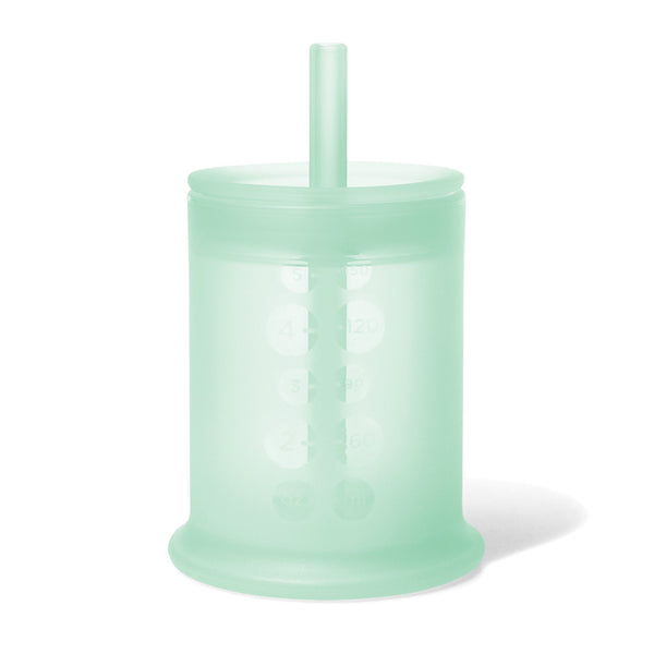 Olababy Silicone Straw Training Cup with Lid - Mint--Hello-Charlie