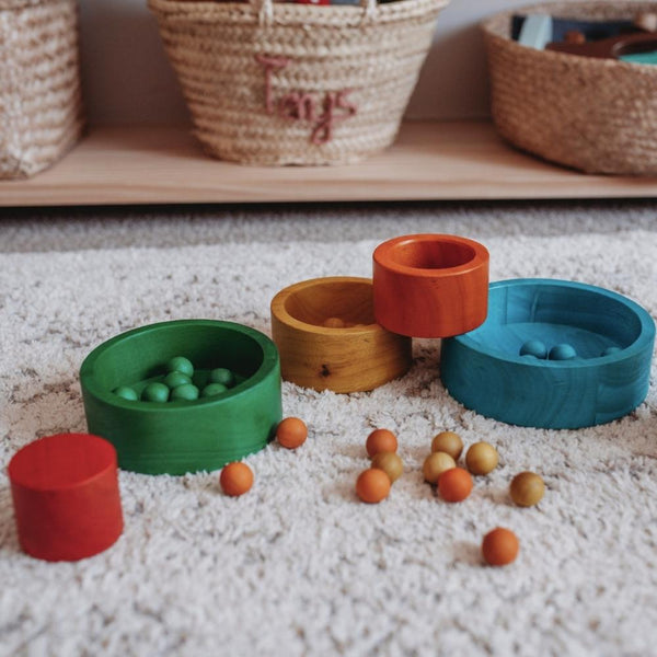 Qtoys Nesting and Stacking Bowls - Natural Colours--Hello-Charlie