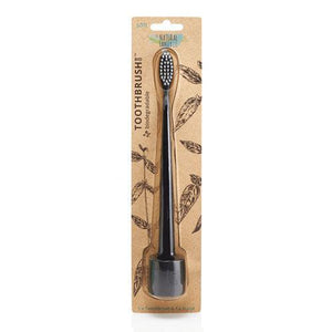 The Natural Family Co. Bio Toothbrush Plus Stand-Pirate Black-Hello-Charlie
