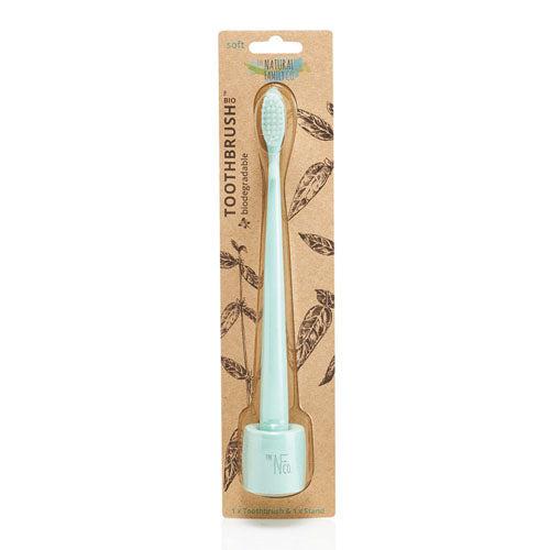 The Natural Family Co. Bio Toothbrush Plus Stand-River Mint-Hello-Charlie