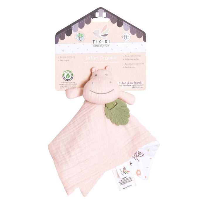 Tikiri Organic Baby Comforter & Teether - Hippo--Hello-Charlie