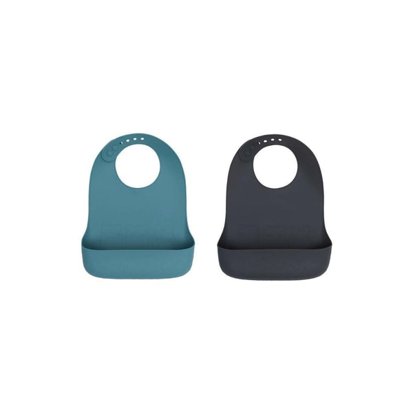 We Might Be Tiny Catchie Silicone Baby Bibs 2.0-Blue Dusk & Charcoal-Hello-Charlie