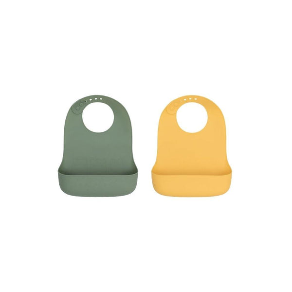 We Might Be Tiny Catchie Silicone Baby Bibs 2.0-Sage & Yellow-Hello-Charlie
