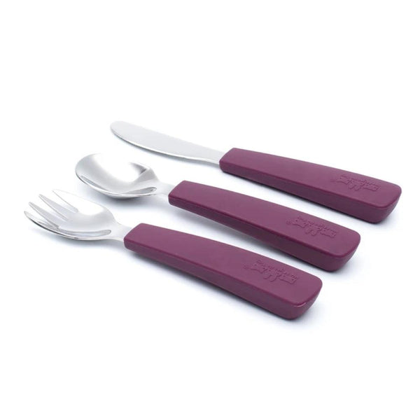 We Might Be Tiny Feedie Cutlery Set for Toddlers - Plum--Hello-Charlie