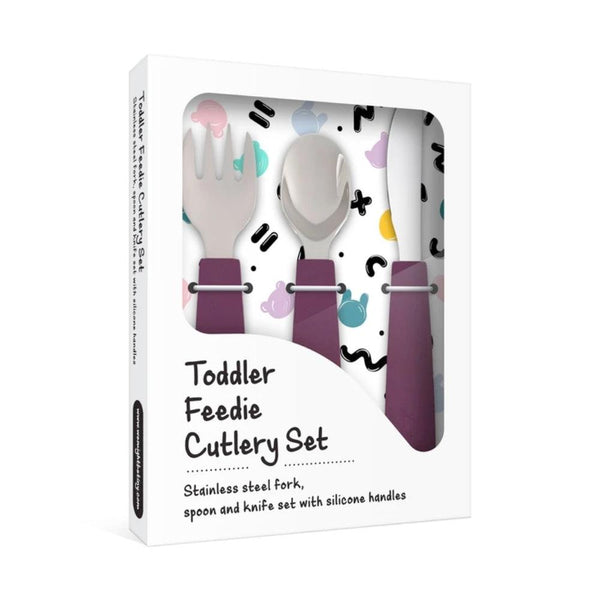 We Might Be Tiny Feedie Cutlery Set for Toddlers - Plum--Hello-Charlie