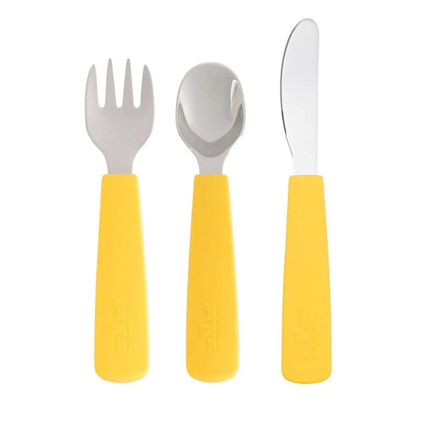 We Might Be Tiny Feedie Cutlery Set for Toddlers - Yellow--Hello-Charlie