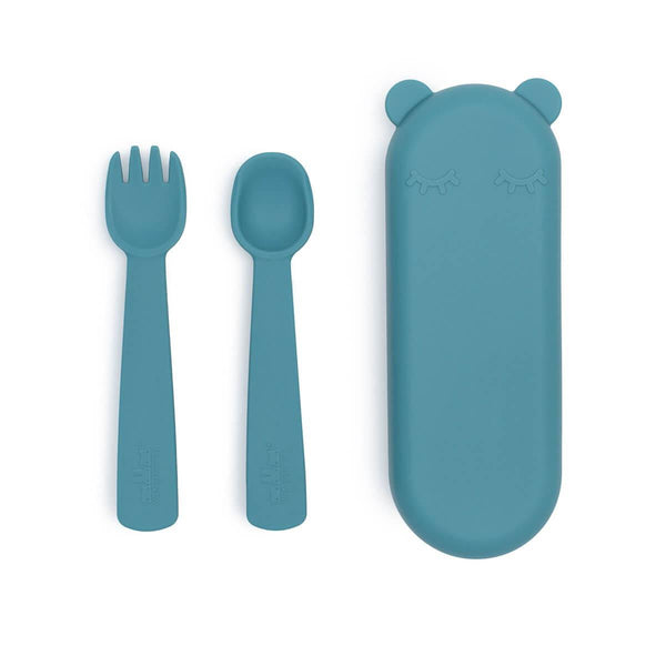 We Might Be Tiny Feedie Fork & Spoon Set - Blue Dusk--Hello-Charlie