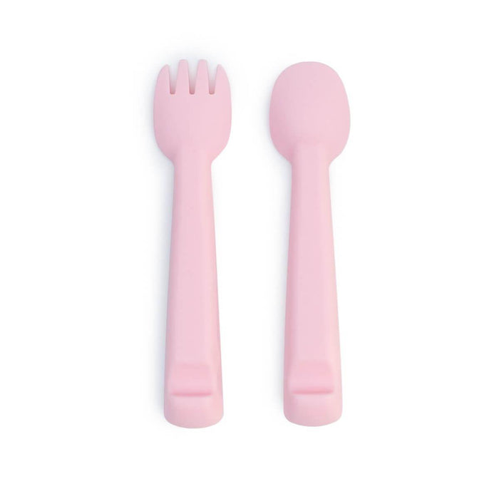 We Might Be Tiny Feedie Fork & Spoon Set - Powder Pink--Hello-Charlie