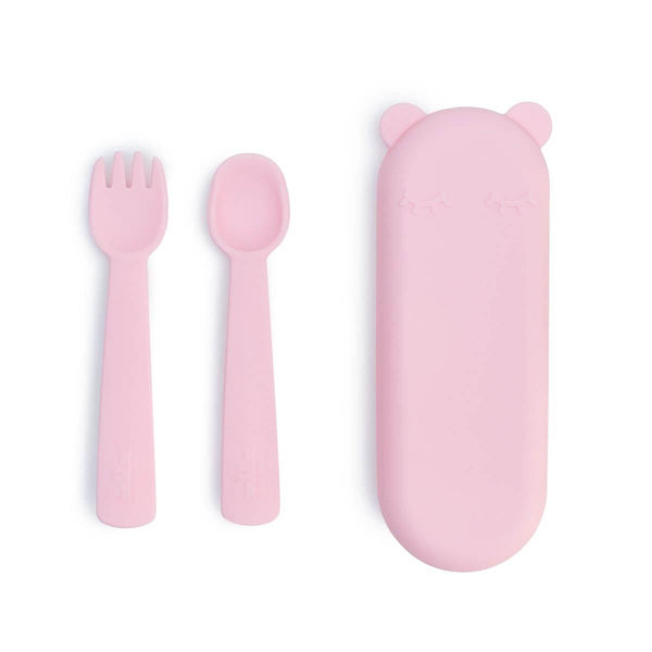 We Might Be Tiny Feedie Fork & Spoon Set - Powder Pink--Hello-Charlie