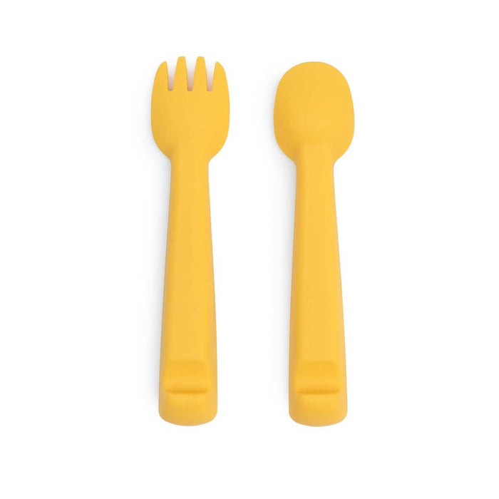 We Might Be Tiny Feedie Fork & Spoon Set - Yellow--Hello-Charlie