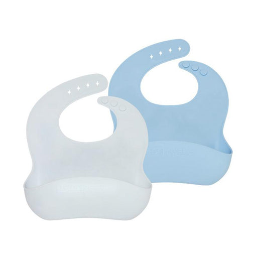 Weanmeister Silicone EasyRinse Bibs Plain - 2 Pack-Blue-Hello-Charlie