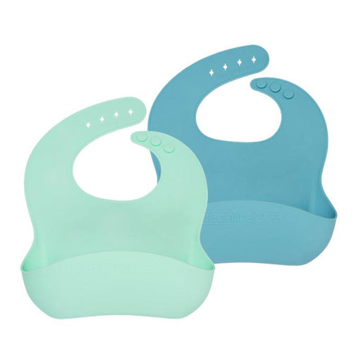 Weanmeister Silicone EasyRinse Bibs Plain - 2 Pack-Mint-Hello-Charlie